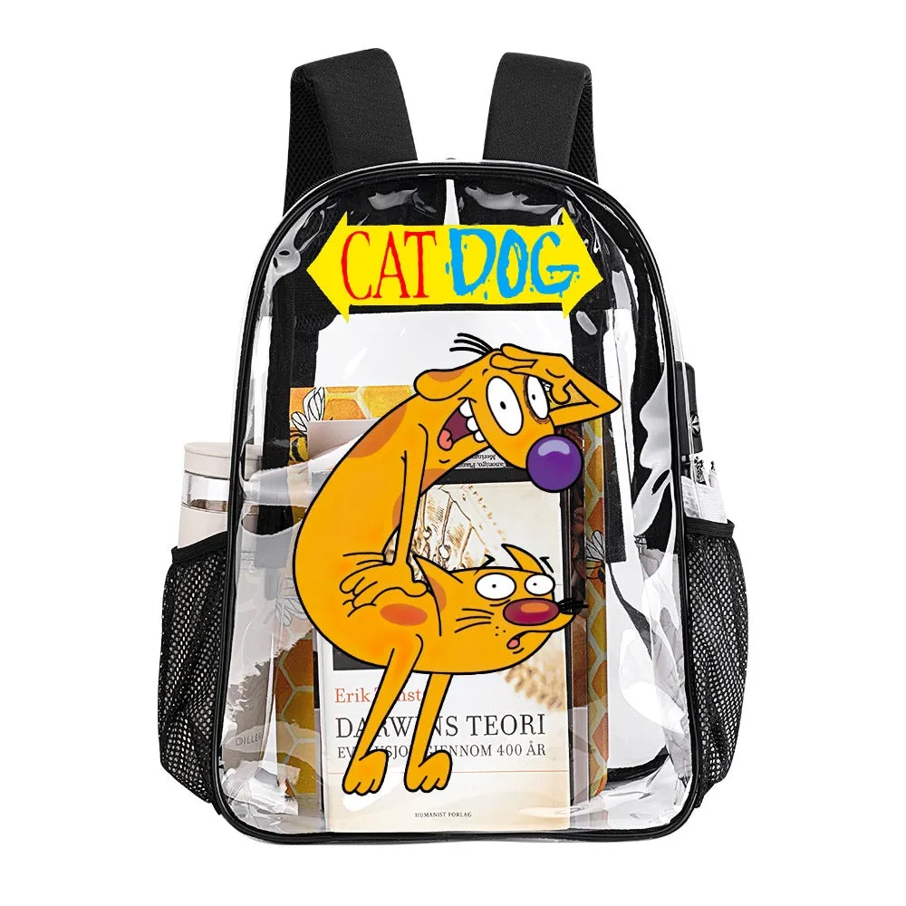 CatDog Transparent Backpack 17 Inch
