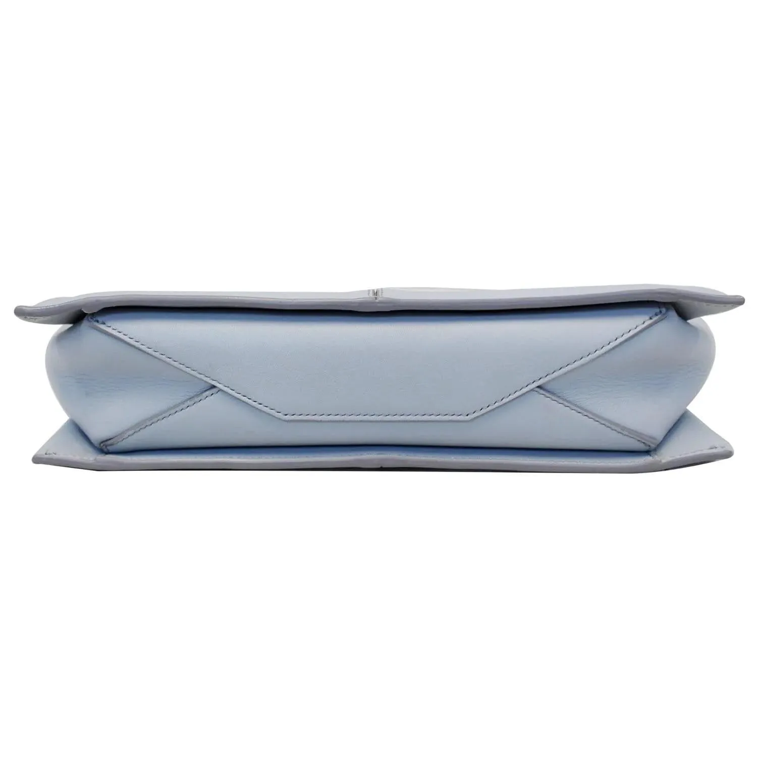 CELINE Trifold Smooth Leather Chain Crossbody Clutch Bag Blue