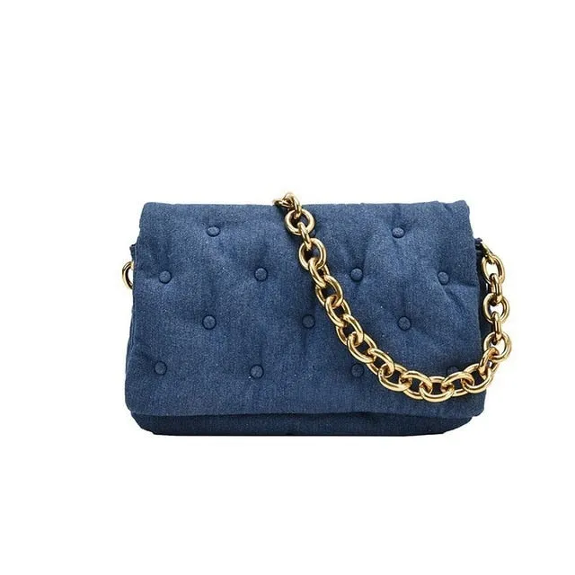 Chain PU Leather Underarm Bag for Women 2023 Branded Trending Black Shoulder Handbags and Purses Female Travel Hand Bag