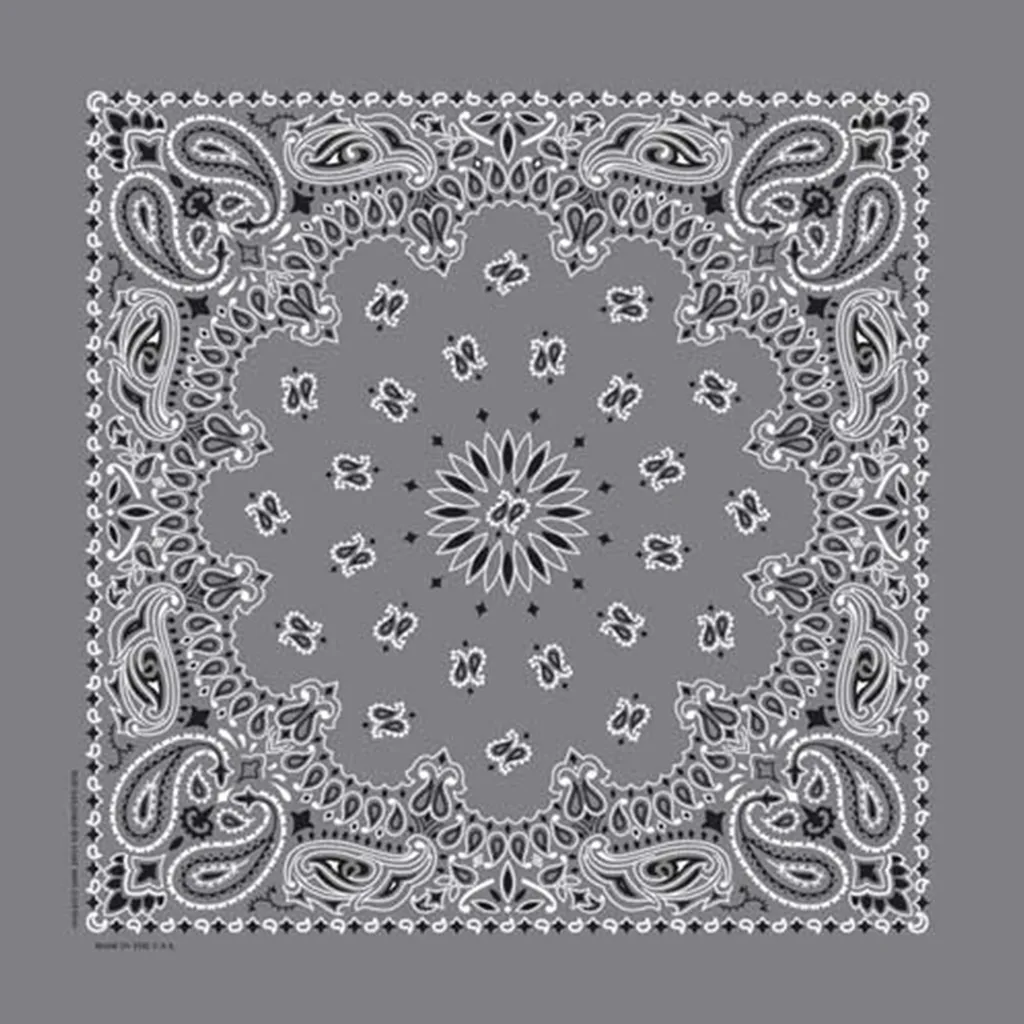 Charcoal Paisley Bandana