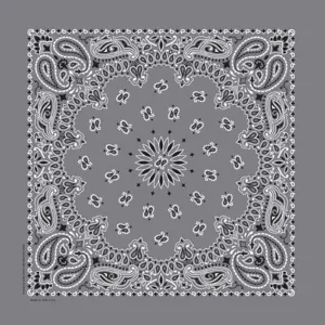 Charcoal Paisley Bandana