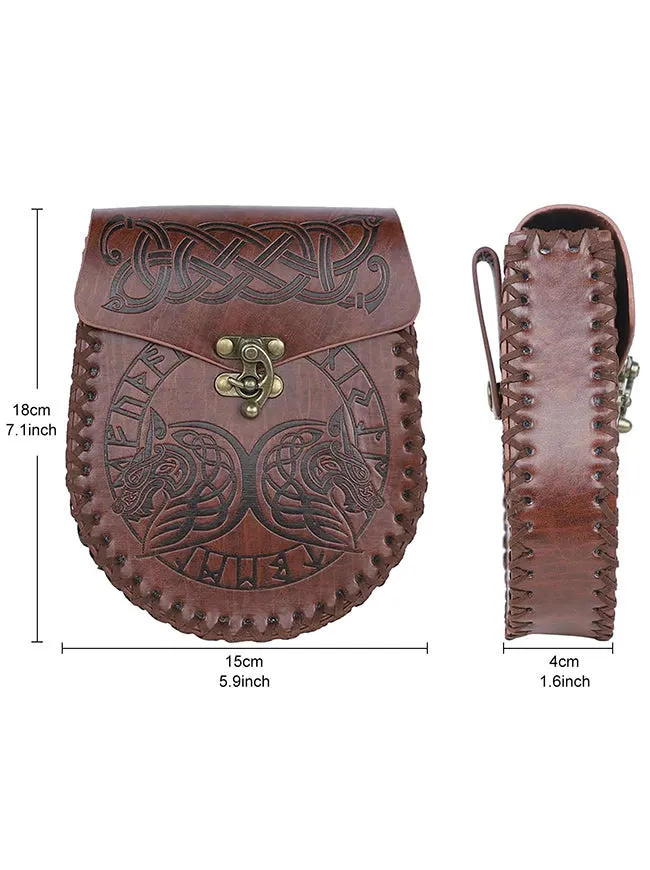 Charmian Unisex Medieval Viking Leather Pouch Waist Bag Renaissance Accessories
