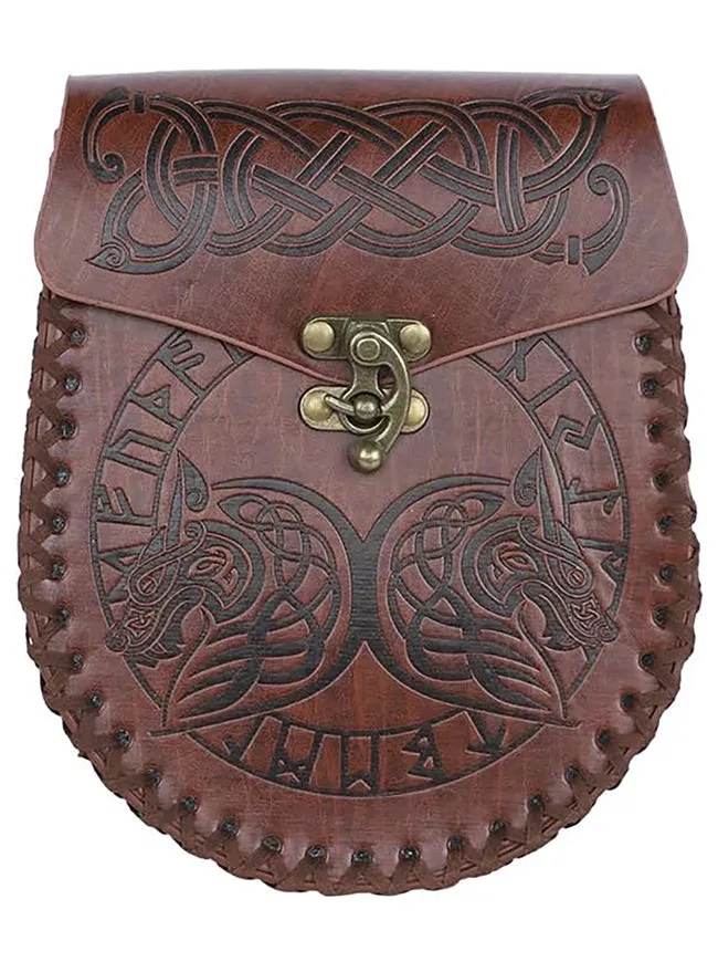 Charmian Unisex Medieval Viking Leather Pouch Waist Bag Renaissance Accessories