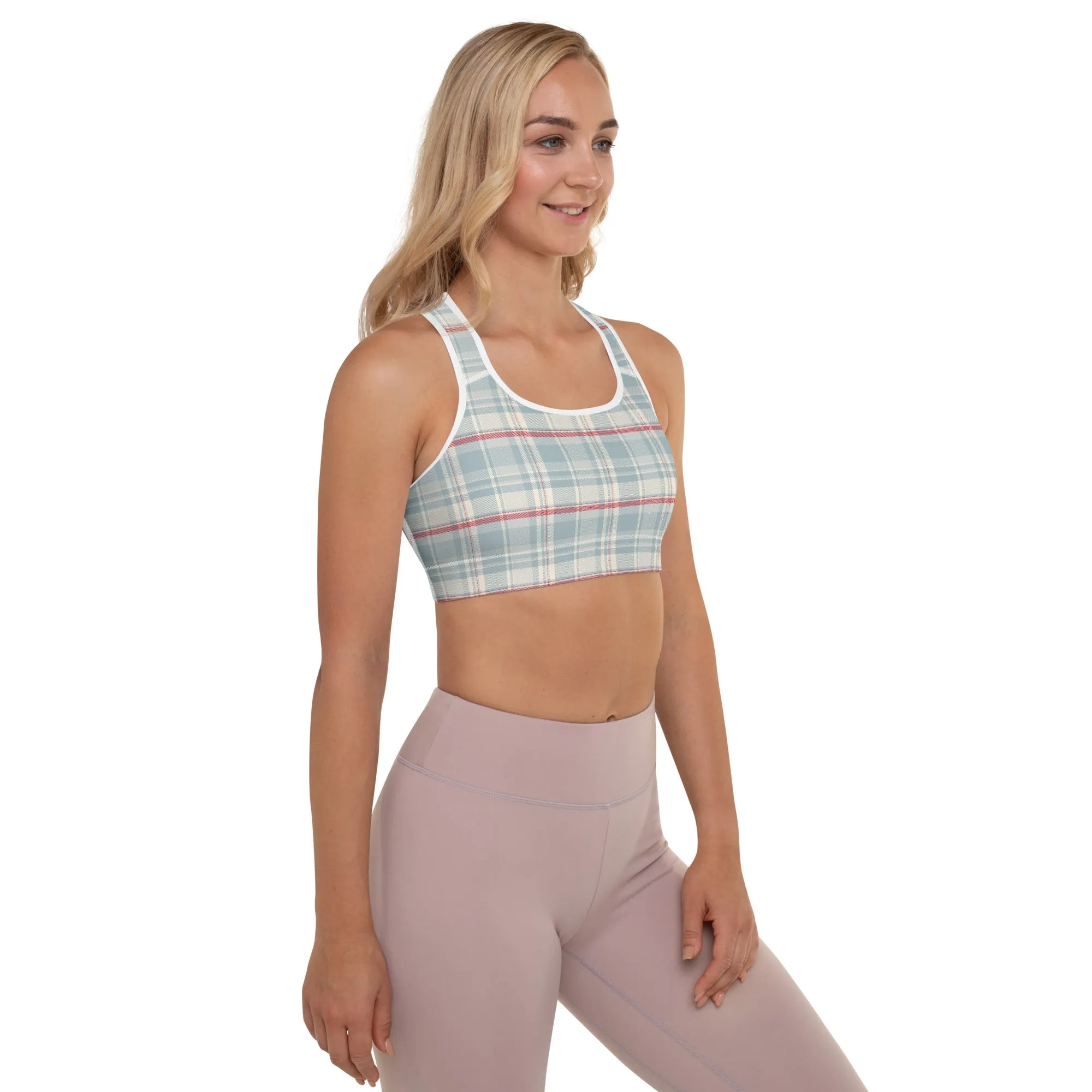 Checkered Charm Checkered Padded Sports Bra