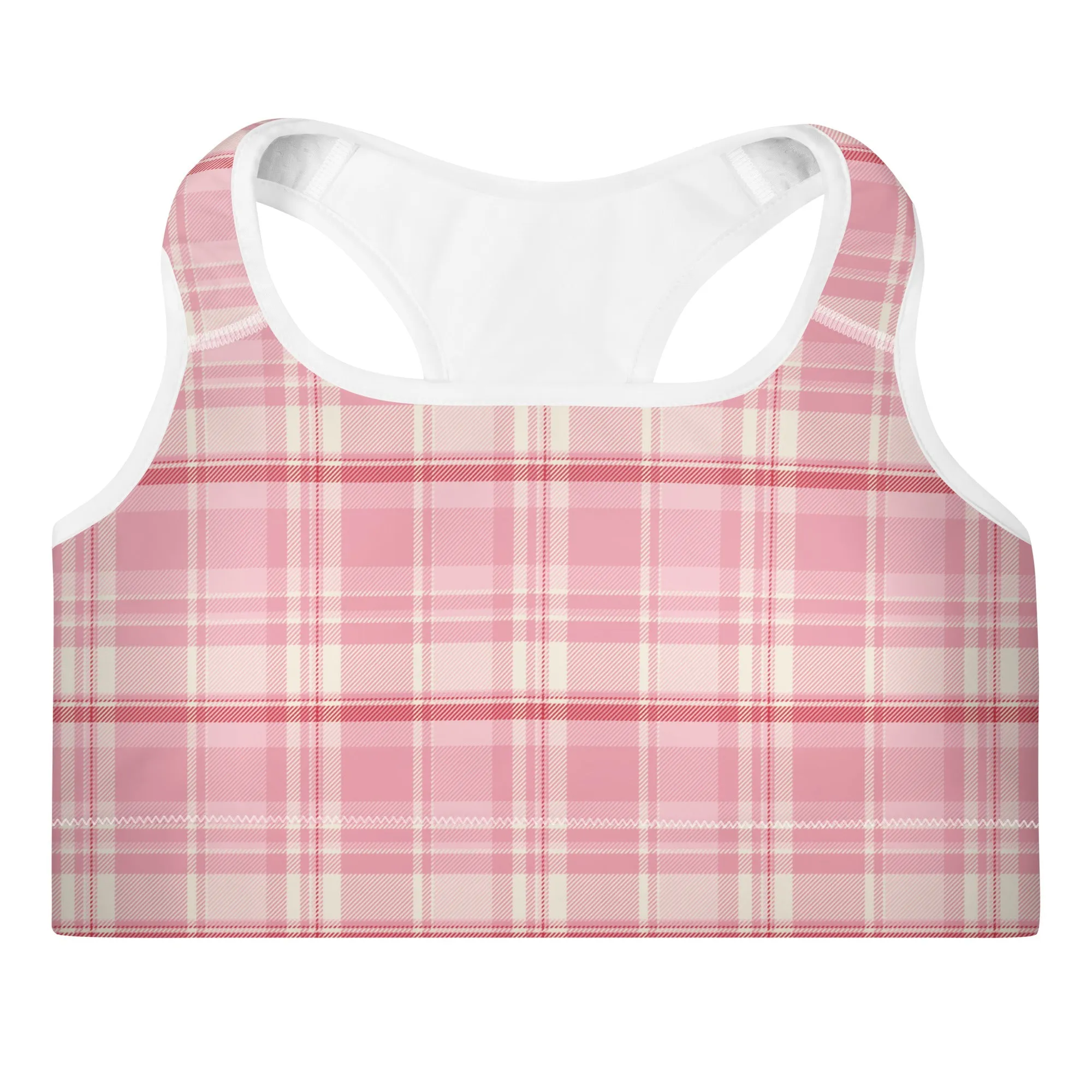 Checkered Charm Checkered Padded Sports Bra