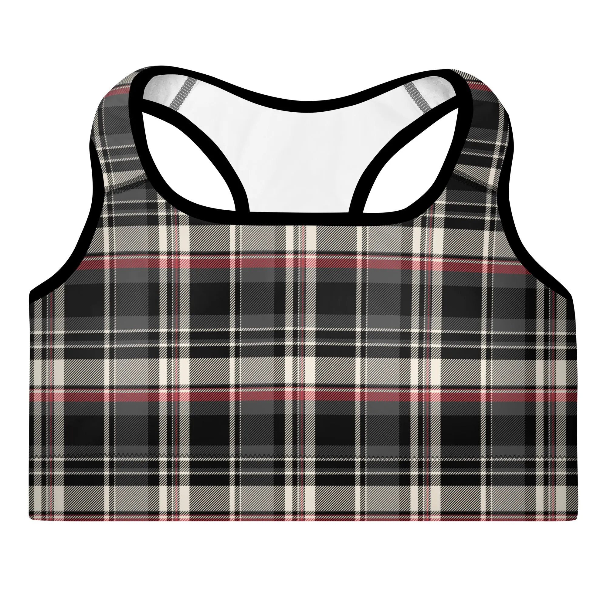 Checkered Charm Checkered Padded Sports Bra
