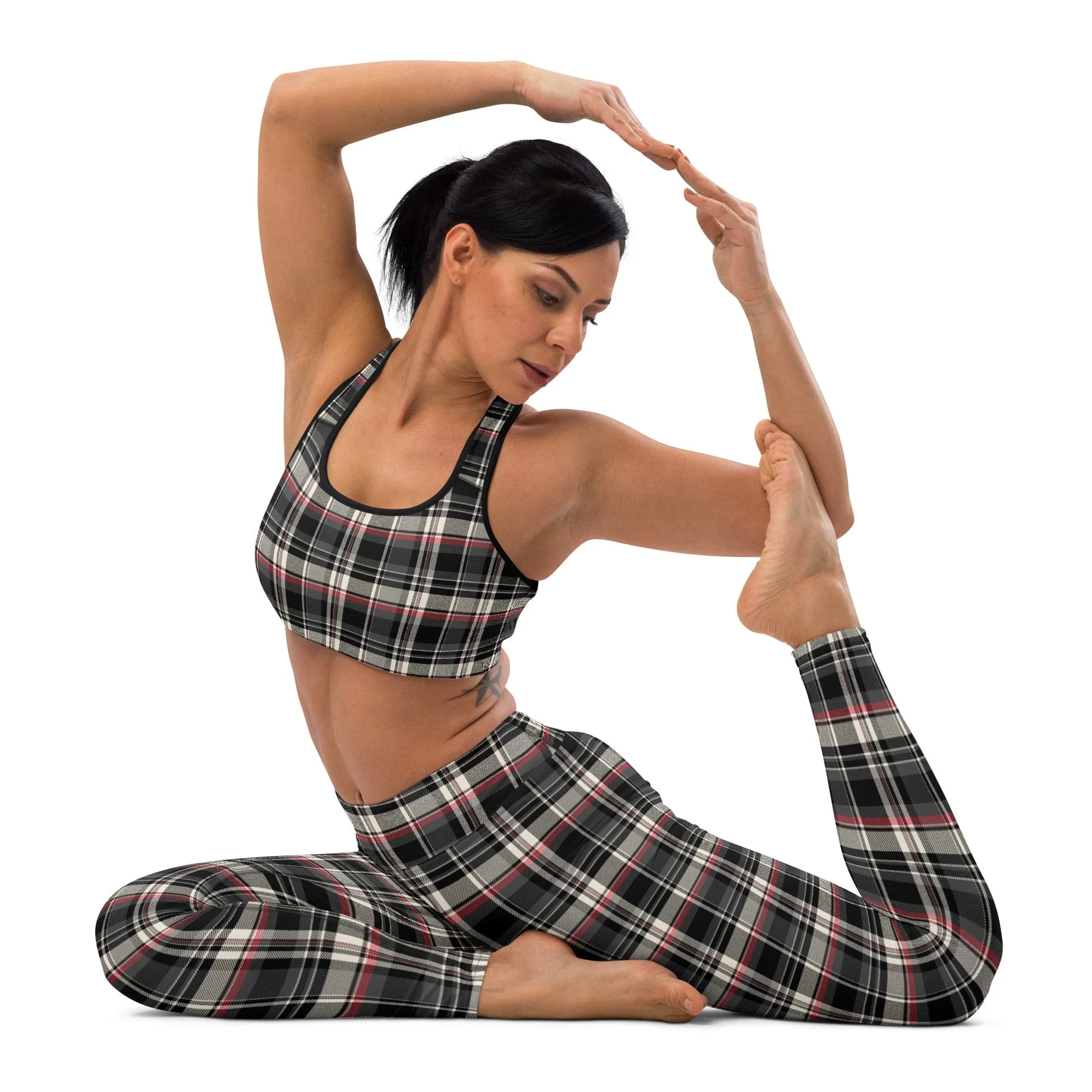 Checkered Charm Checkered Padded Sports Bra