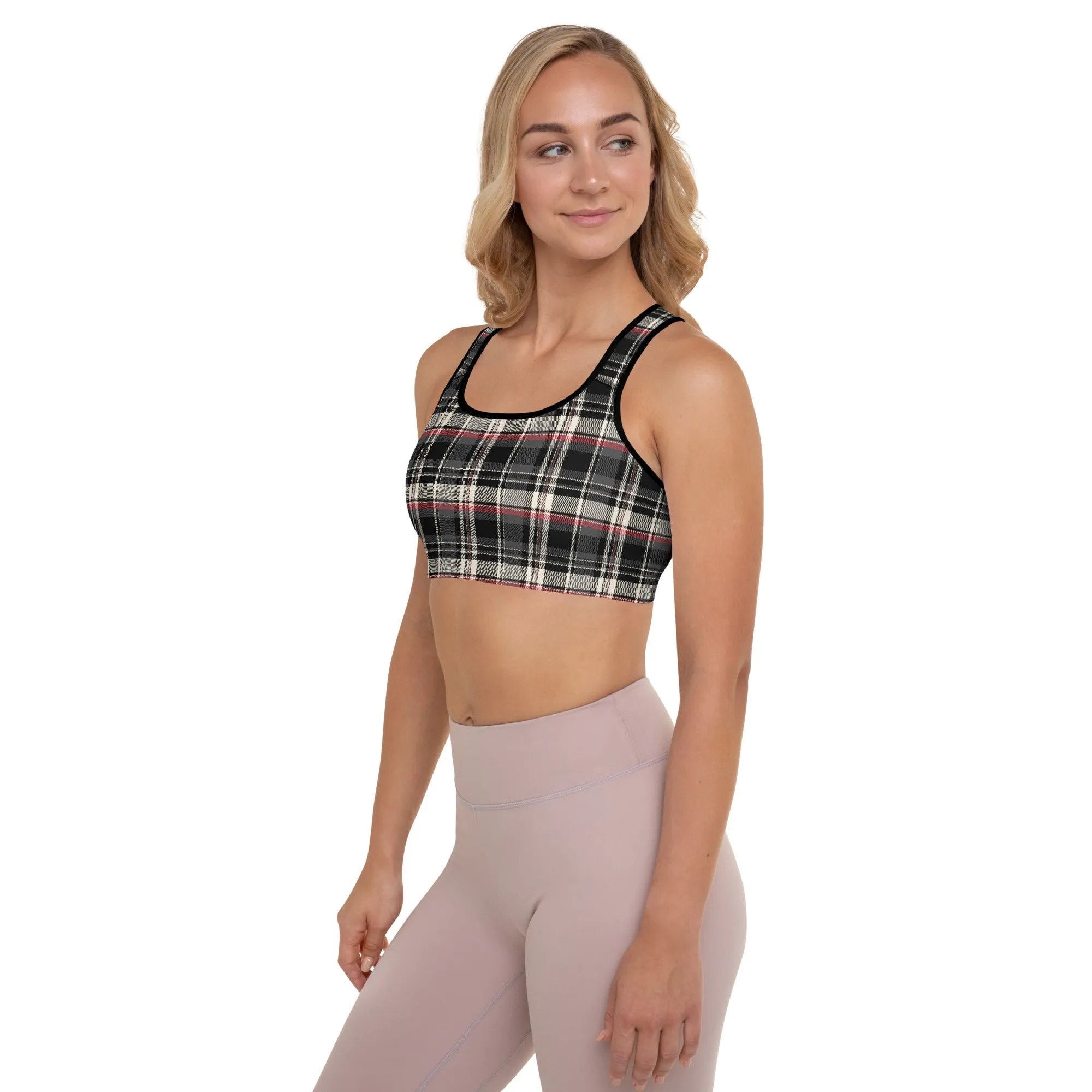 Checkered Charm Checkered Padded Sports Bra