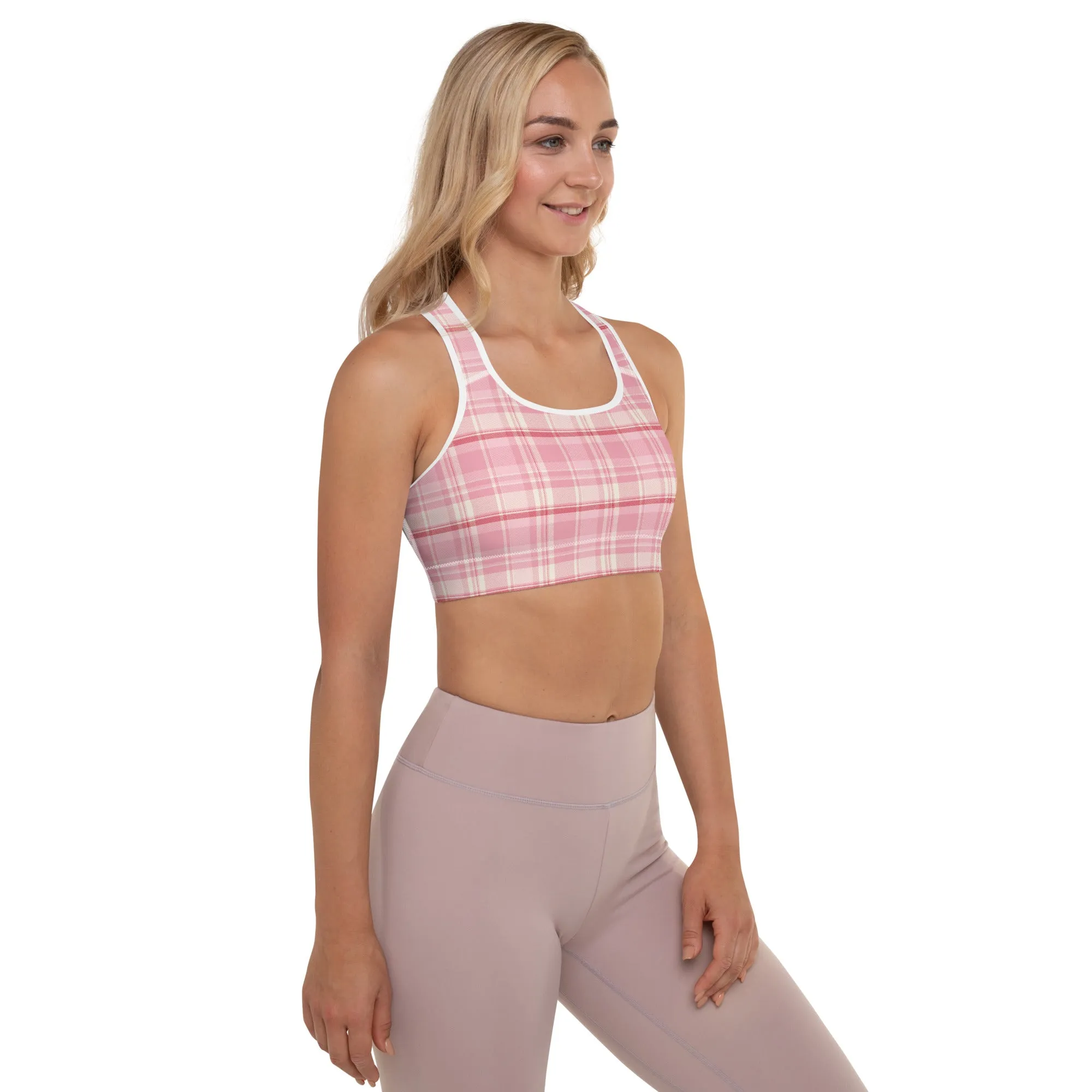 Checkered Charm Checkered Padded Sports Bra