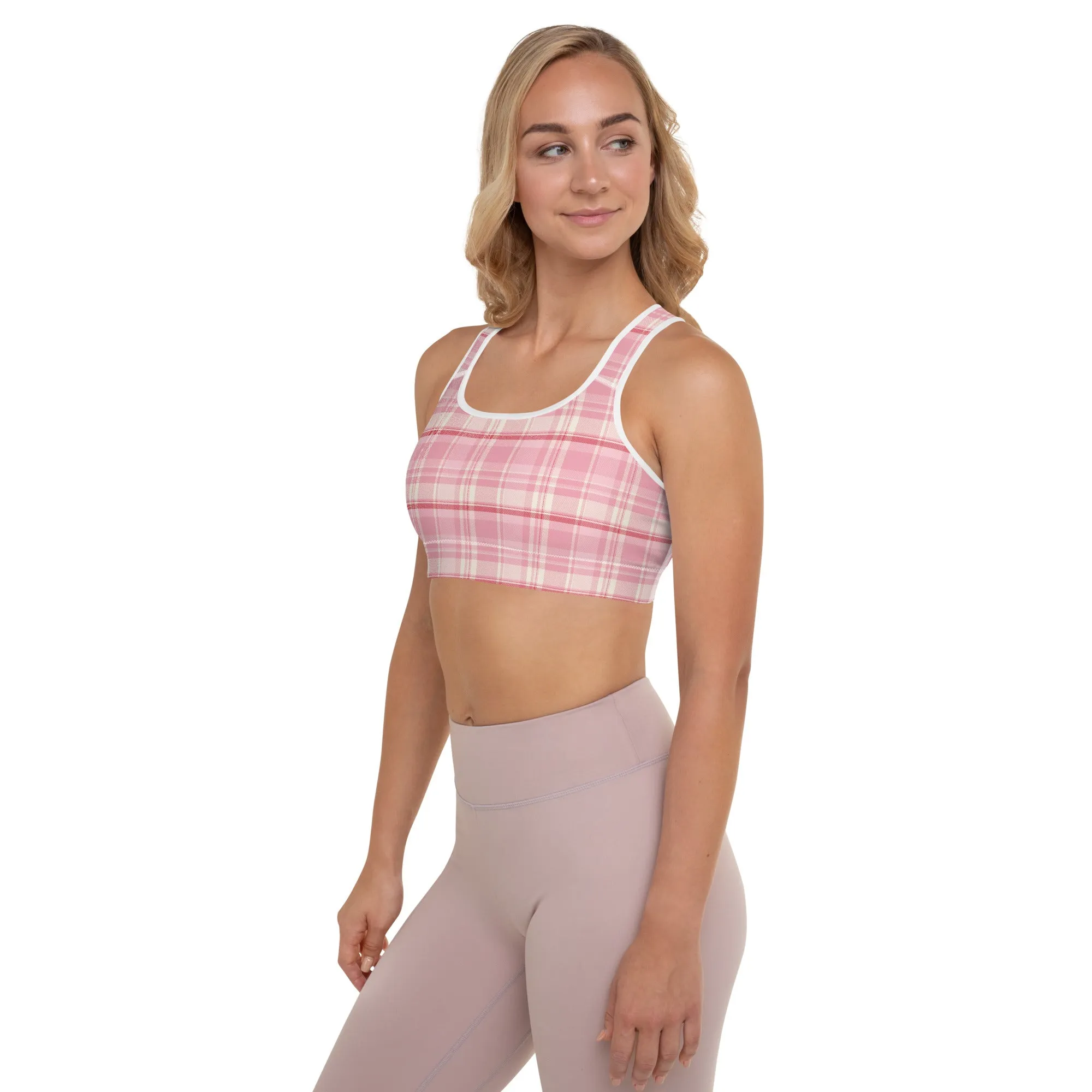 Checkered Charm Checkered Padded Sports Bra