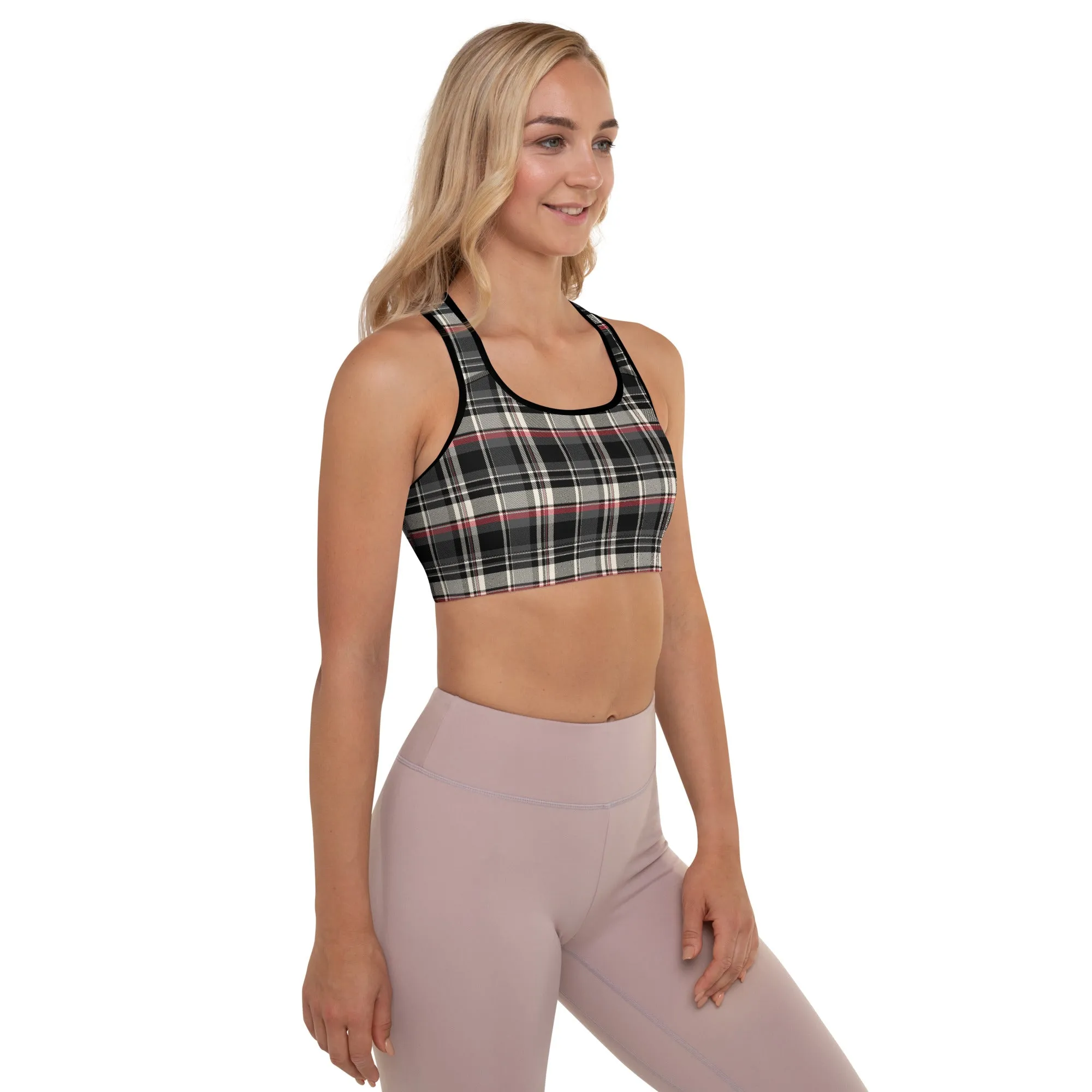 Checkered Charm Checkered Padded Sports Bra
