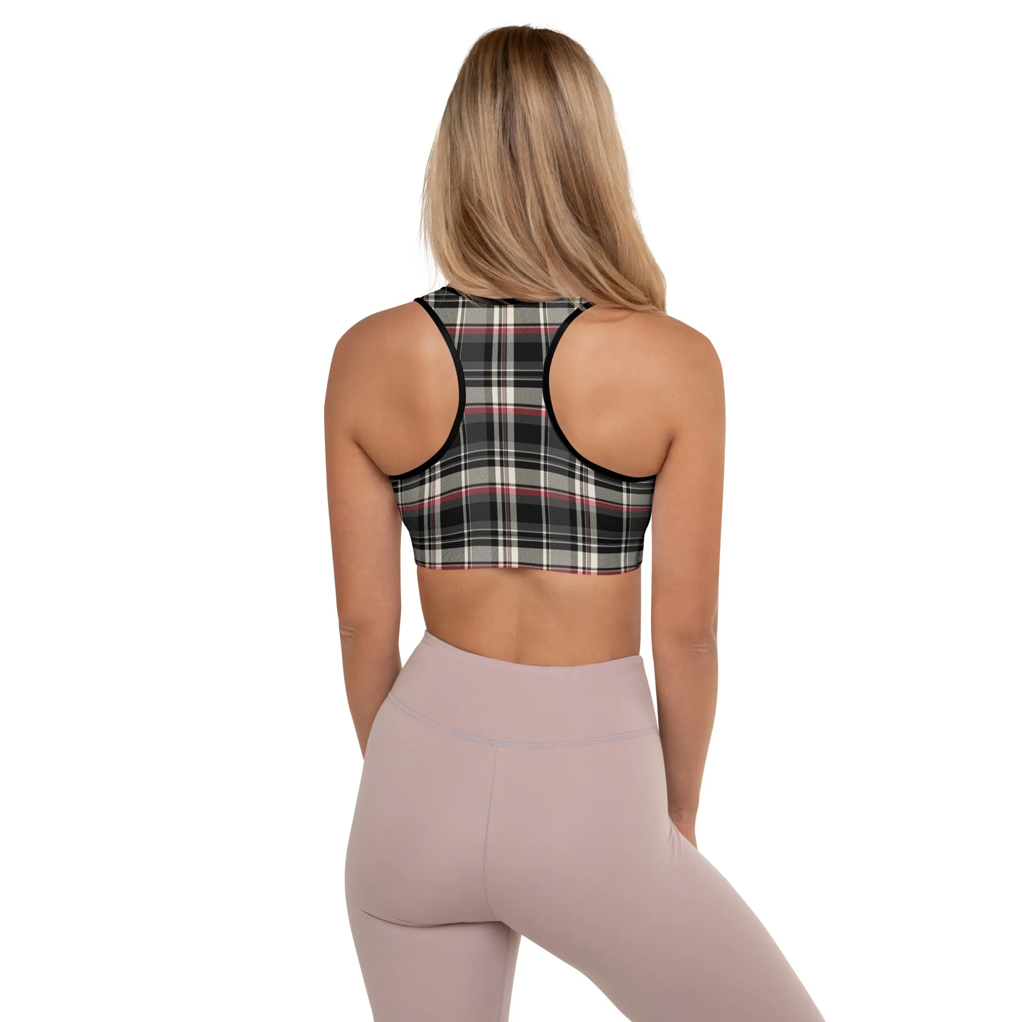 Checkered Charm Checkered Padded Sports Bra