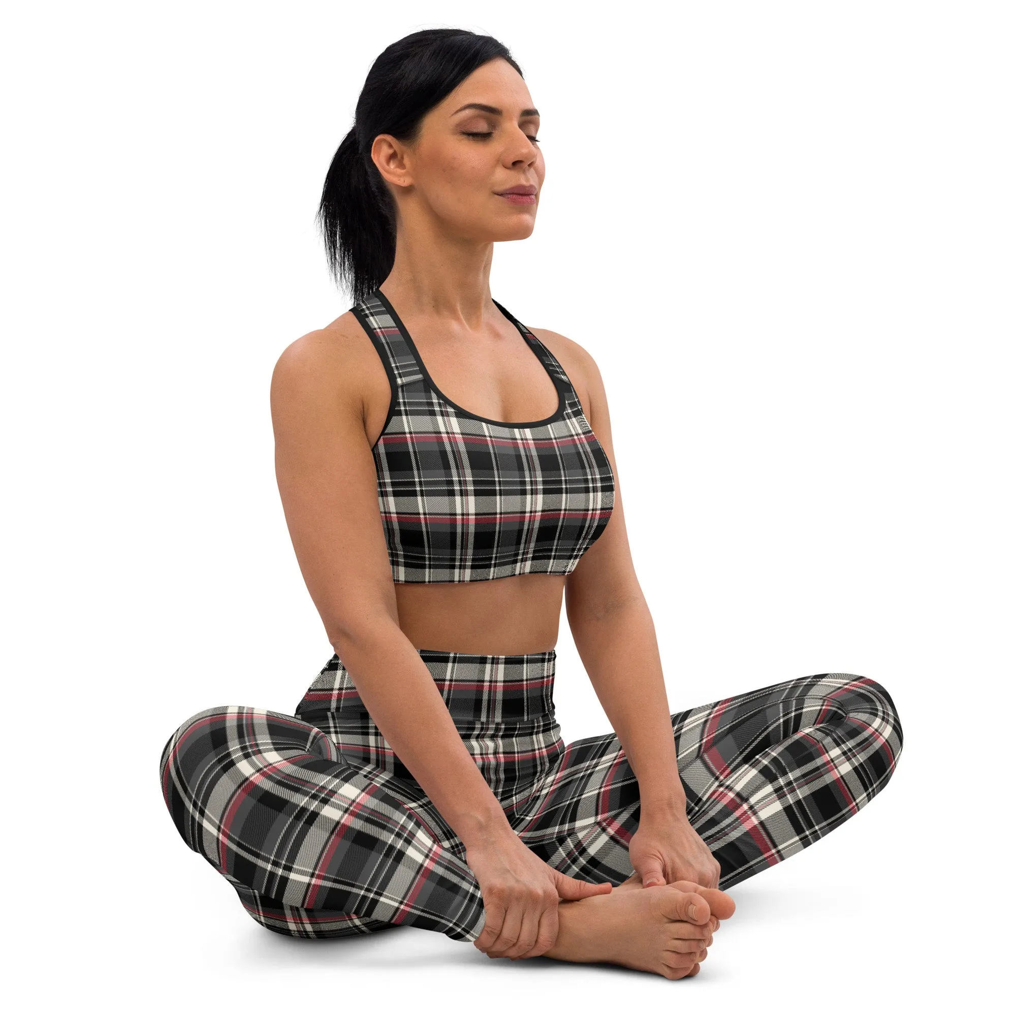 Checkered Charm Checkered Padded Sports Bra