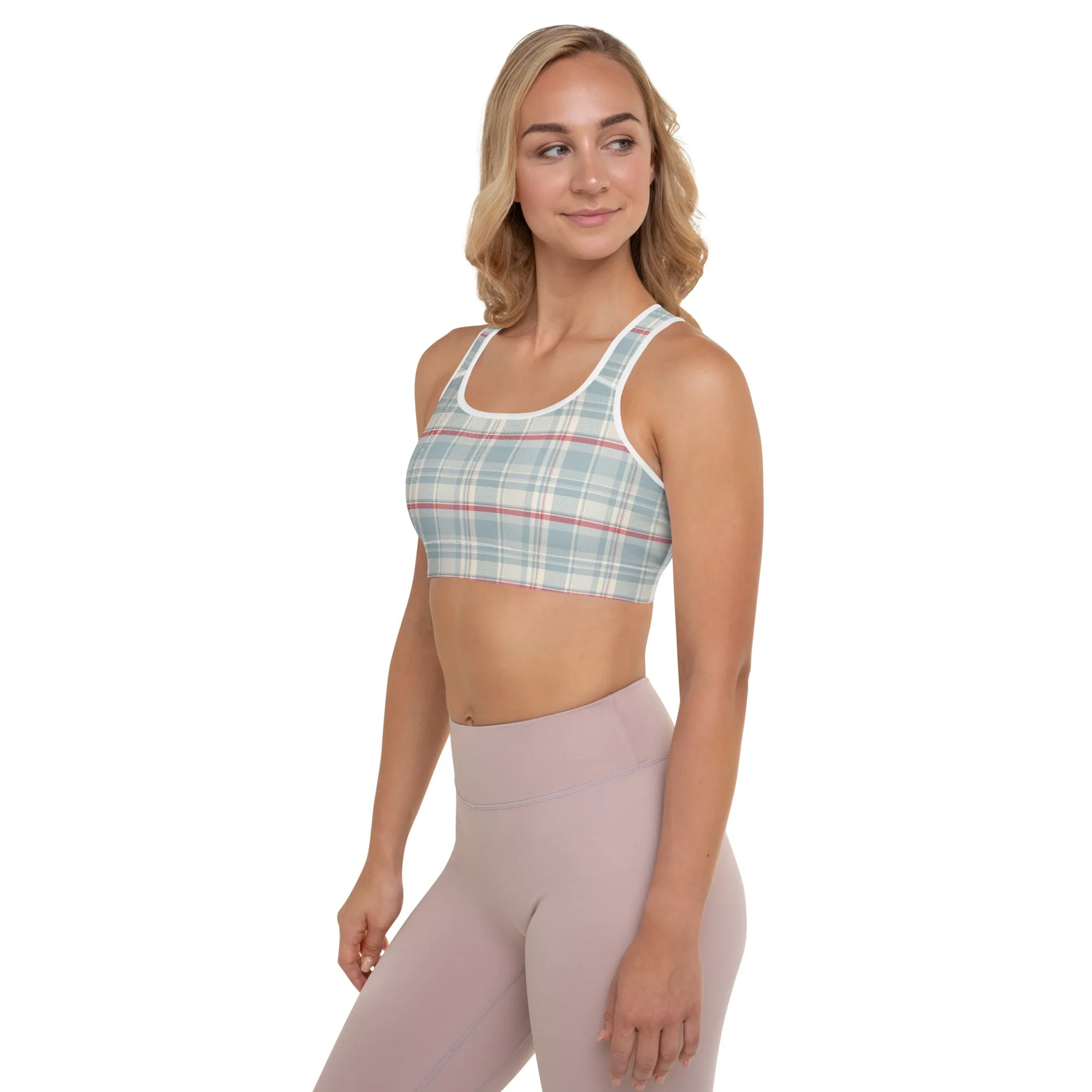 Checkered Charm Checkered Padded Sports Bra