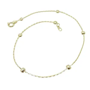 Children's Anklets:  Gold Plated Children's Anklet Featuring Tiny Gold Studs