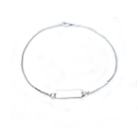 Children's Anklets:  Silver Plated Anklet with ID plate