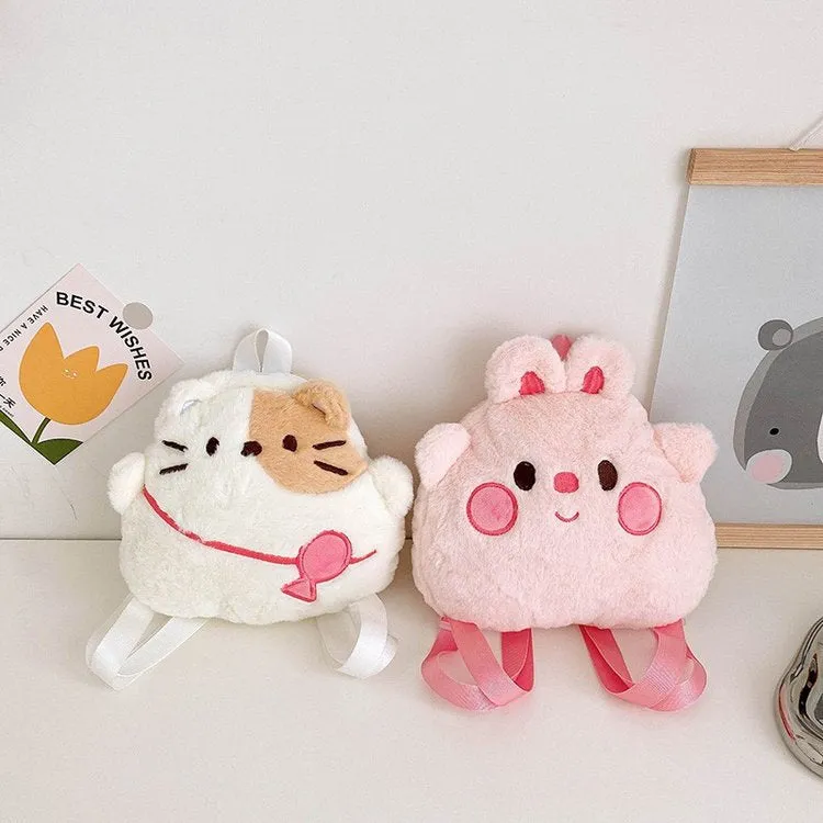 Children's Style Furry Girlish Cartoon Cute Doll Backpacks
