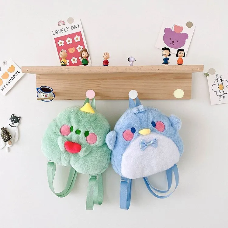 Children's Style Furry Girlish Cartoon Cute Doll Backpacks