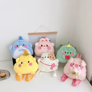 Children's Style Furry Girlish Cartoon Cute Doll Backpacks
