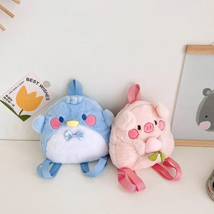 Children's Style Furry Girlish Cartoon Cute Doll Backpacks