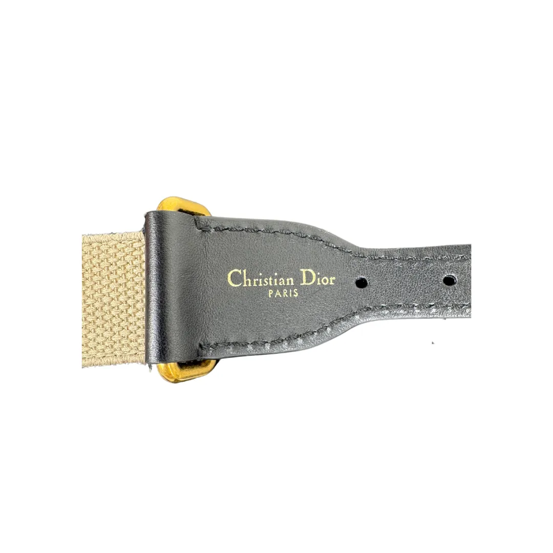 Christian Dior Canvas Embroidered Book Belt - Size 80