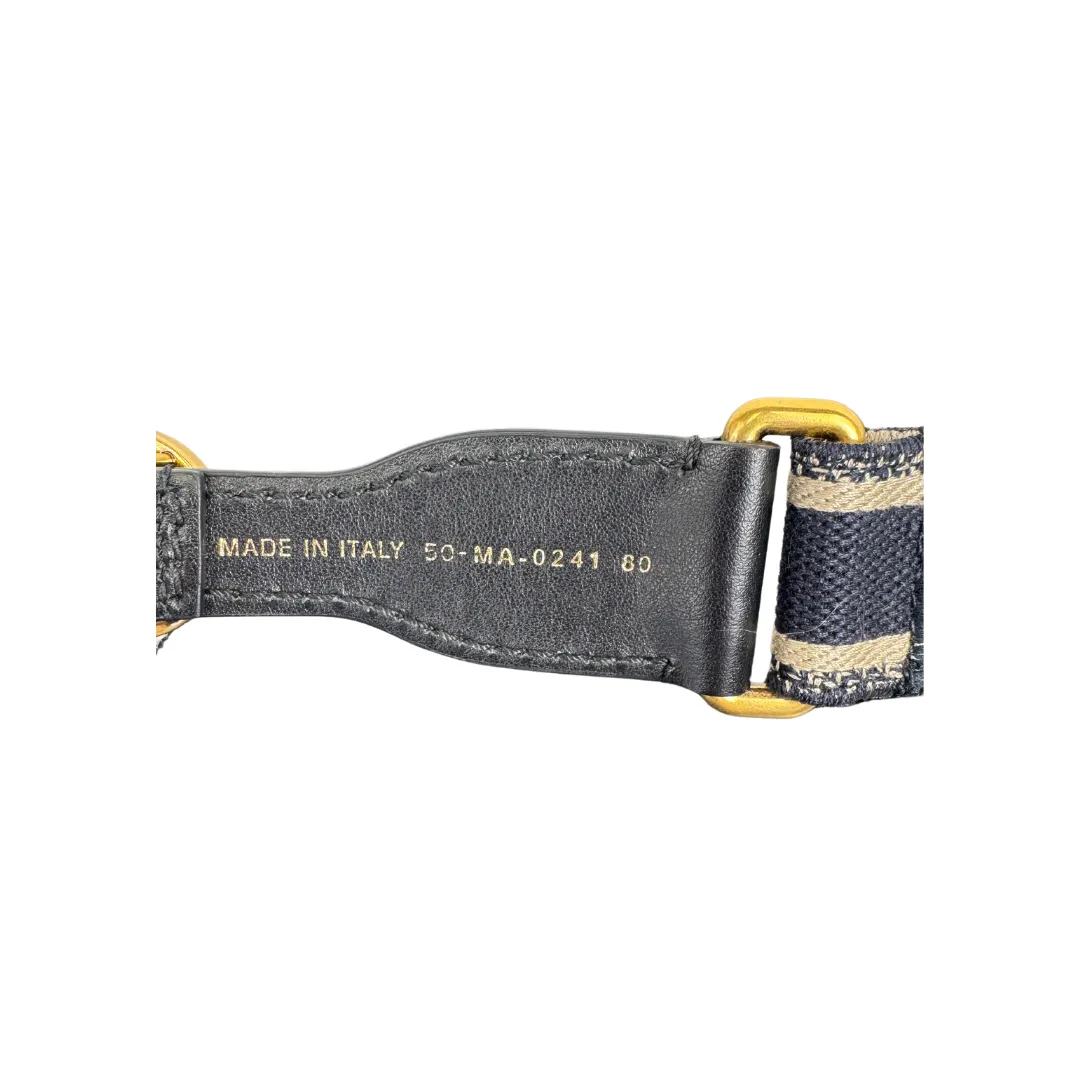 Christian Dior Canvas Embroidered Book Belt - Size 80