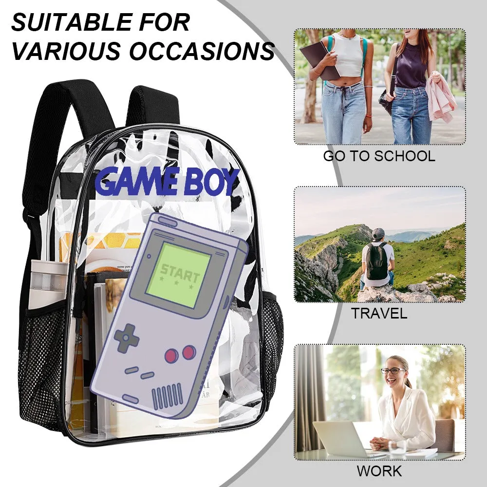 Classic 90s Gameboy Transparent Backpack 17 Inch