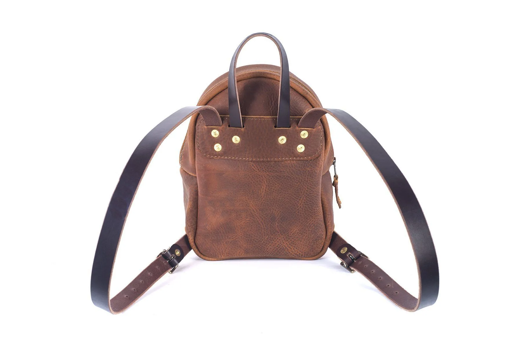 CLASSIC ZIPPERED SMALL LEATHER BACKPACK PURSE