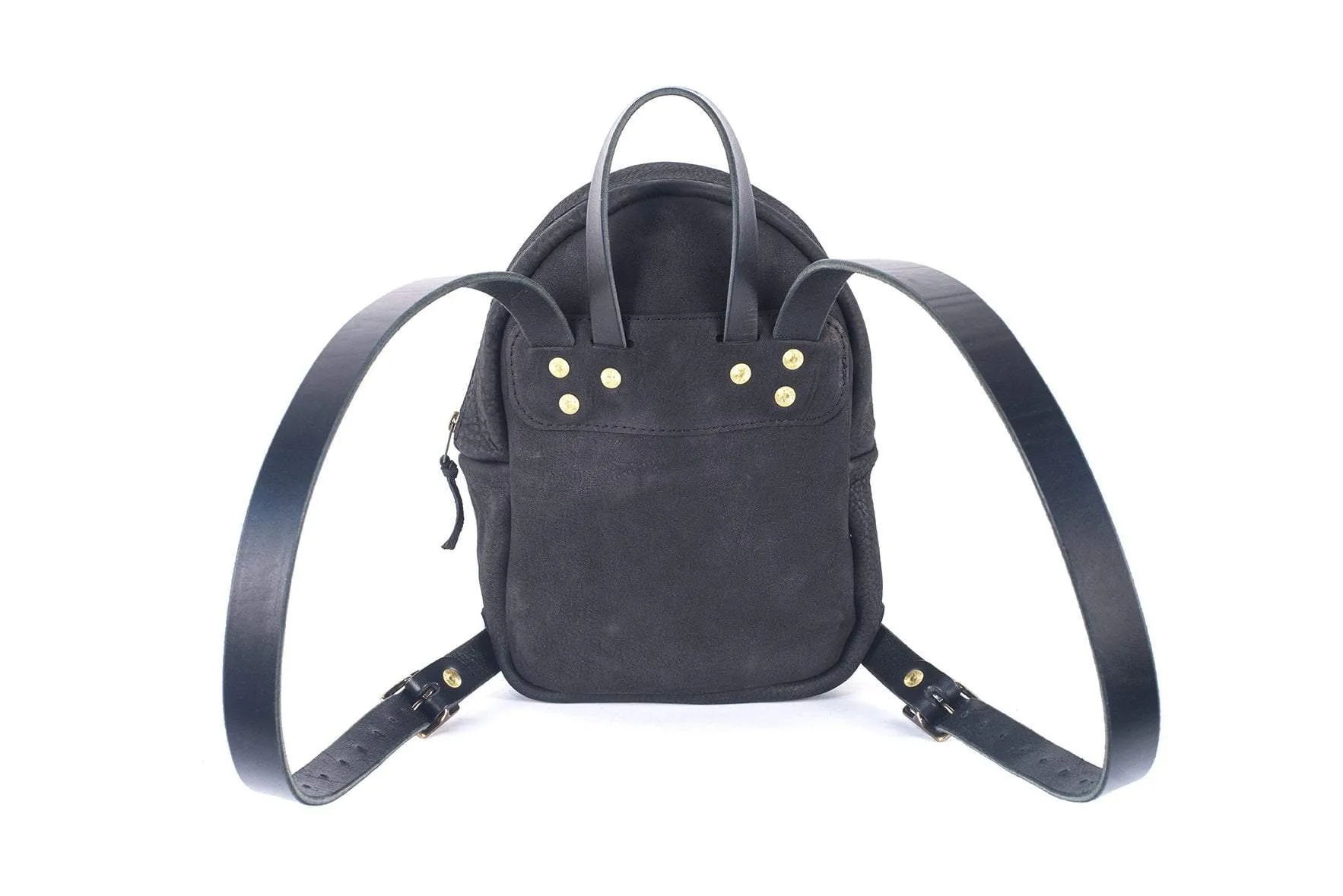 CLASSIC ZIPPERED SMALL LEATHER BACKPACK PURSE