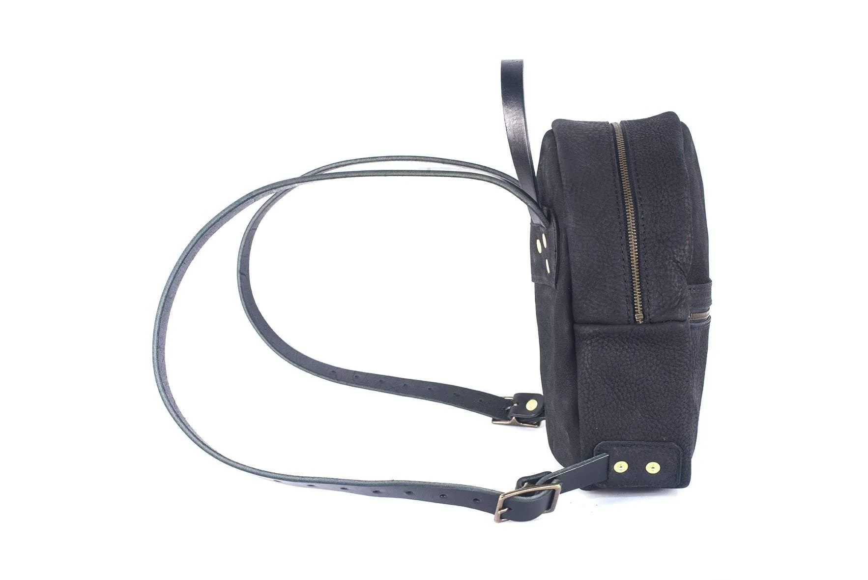 CLASSIC ZIPPERED SMALL LEATHER BACKPACK PURSE