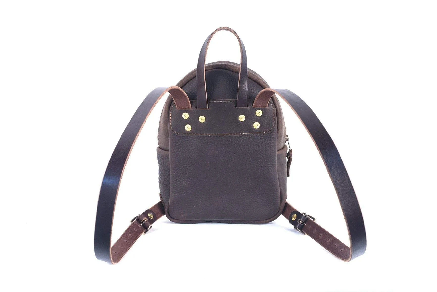 CLASSIC ZIPPERED SMALL LEATHER BACKPACK PURSE
