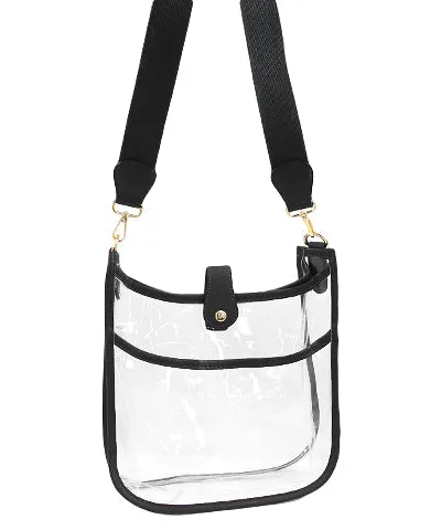 Clear Crossbody Bag- Black