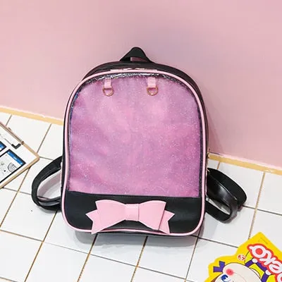 Clear Transparent Backpacks Bow-knot Bags School Bags