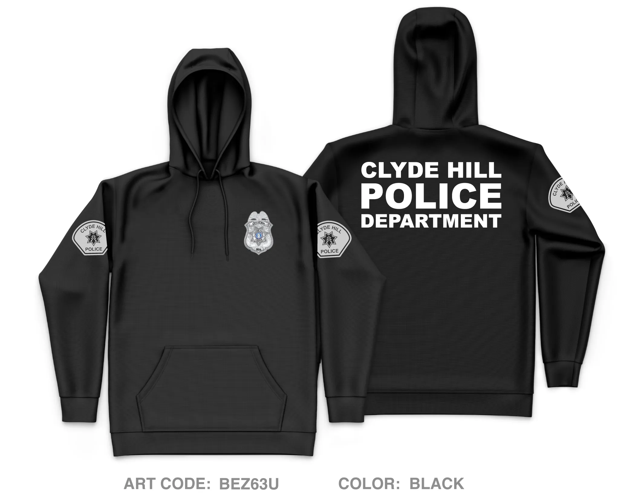 Clyde Hill Police Department Store 1 Core Men's Hooded Performance Sweatshirt - BEZ63U