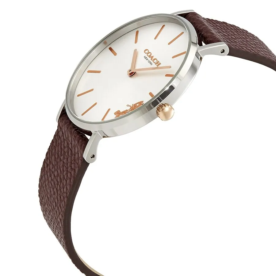 Coach Perry Quartz White Dial Brown Leather Ladies Watch 14503154