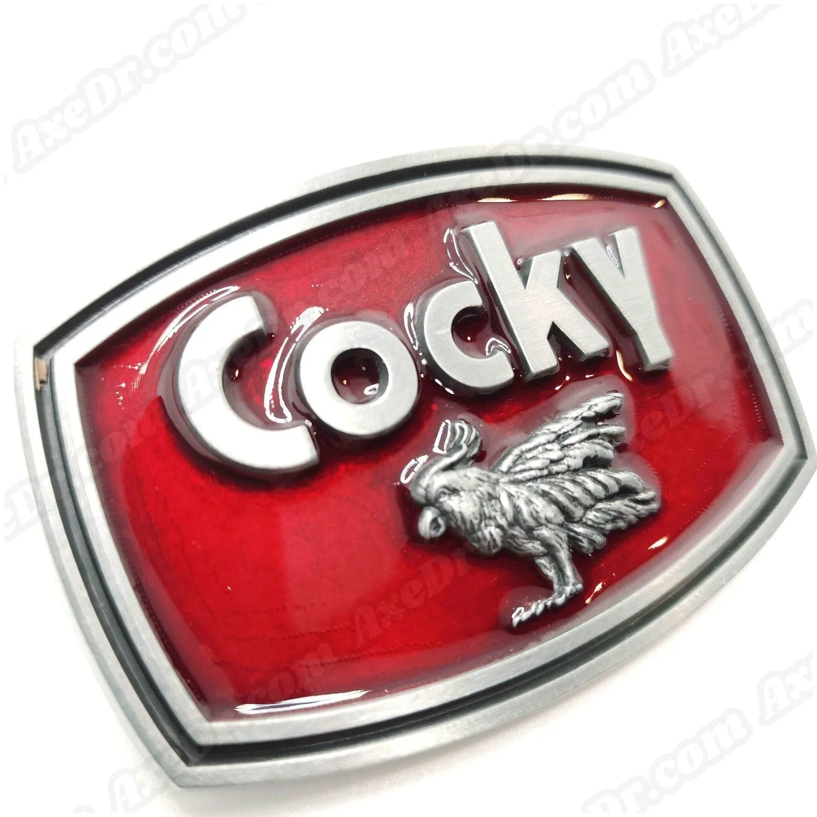 Cocky Belt Buckle w/ Vegan Leather Snap Button Belt