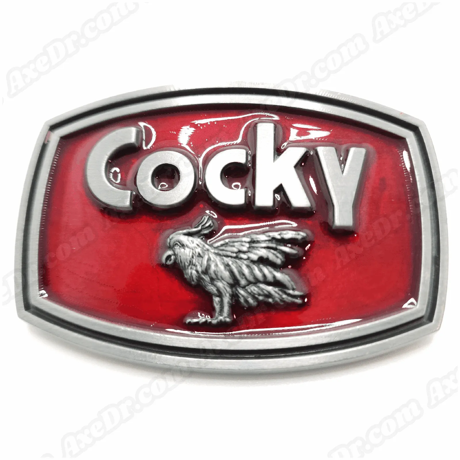 Cocky Belt Buckle w/ Vegan Leather Snap Button Belt