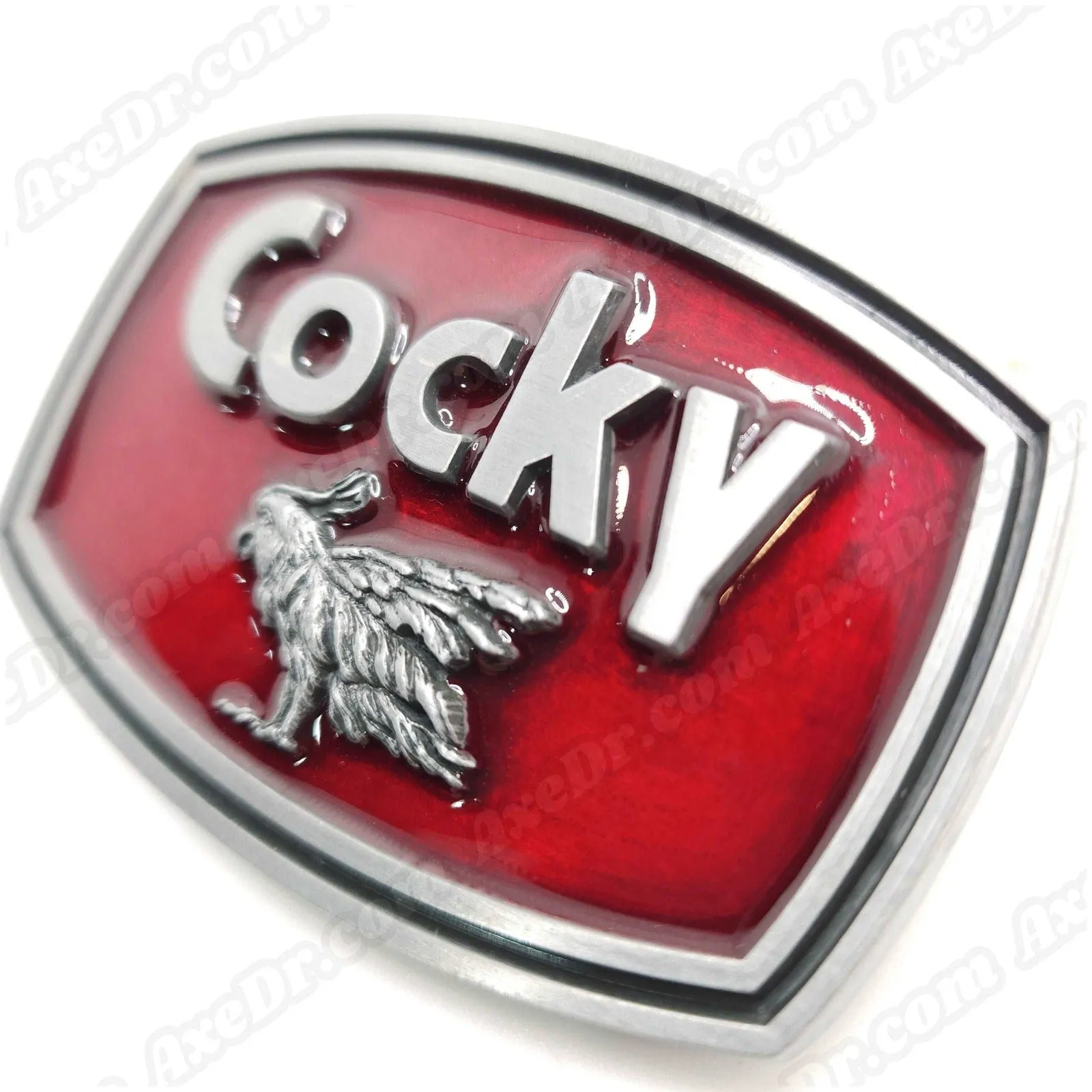 Cocky Belt Buckle w/ Vegan Leather Snap Button Belt