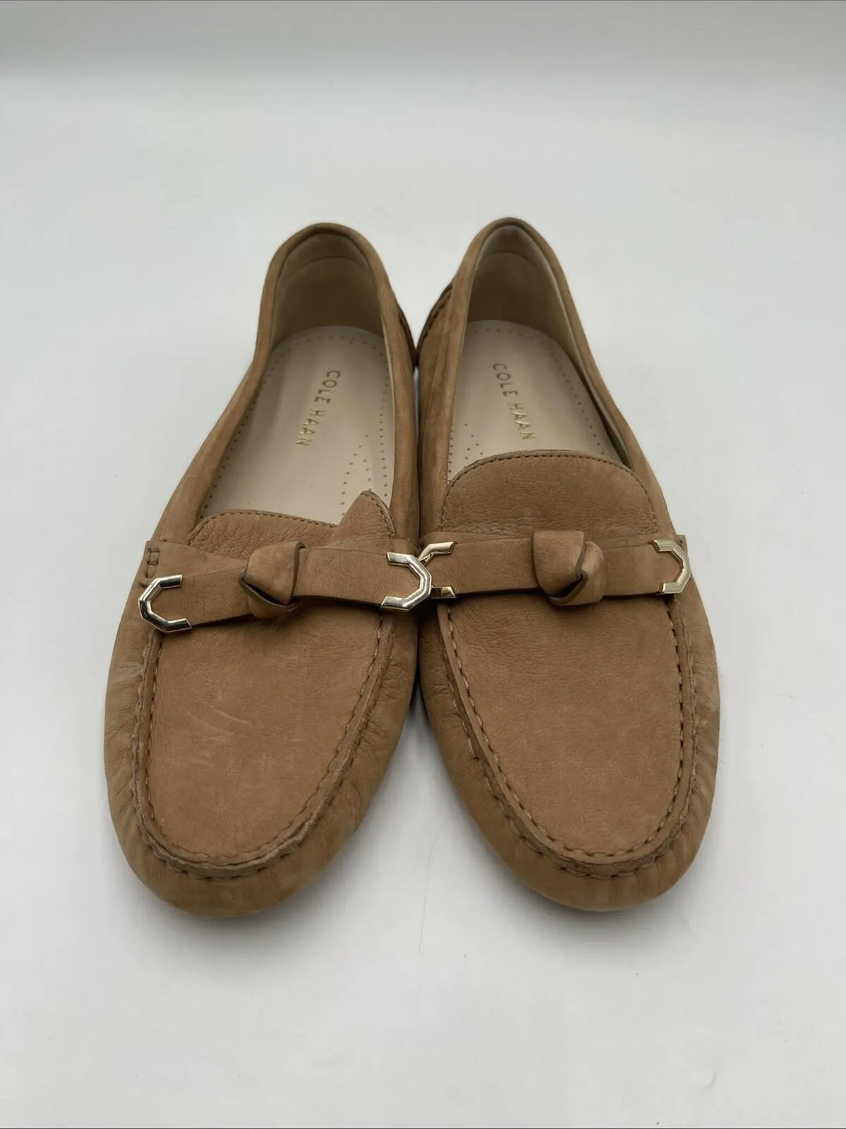 Cole Haan Women's Evelyn Bow Driver Flats Brown Size 8B - Very Good