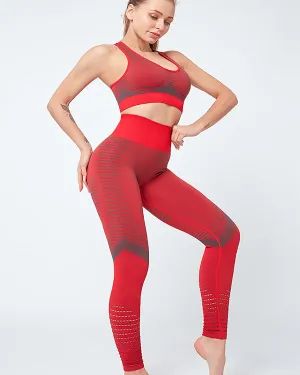 ColorBlock Sports Bras And Leggings Gym Sets