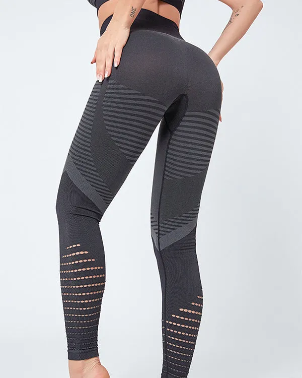 ColorBlock Sports Bras And Leggings Gym Sets