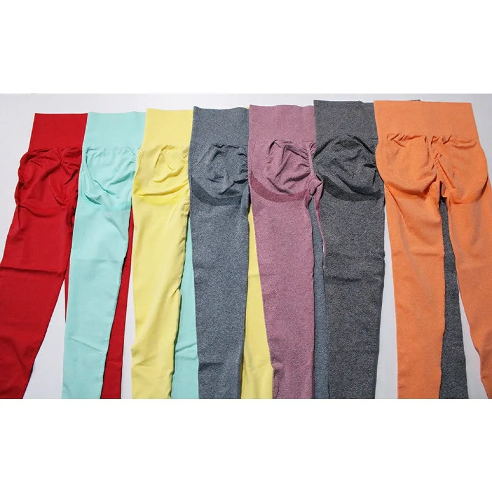 ContiNent 33 Women Gym Yoga Seamless Pants Sports Clothes Stretchy High Waist Athletic Exercise Fitness Leggings Activewear Pants