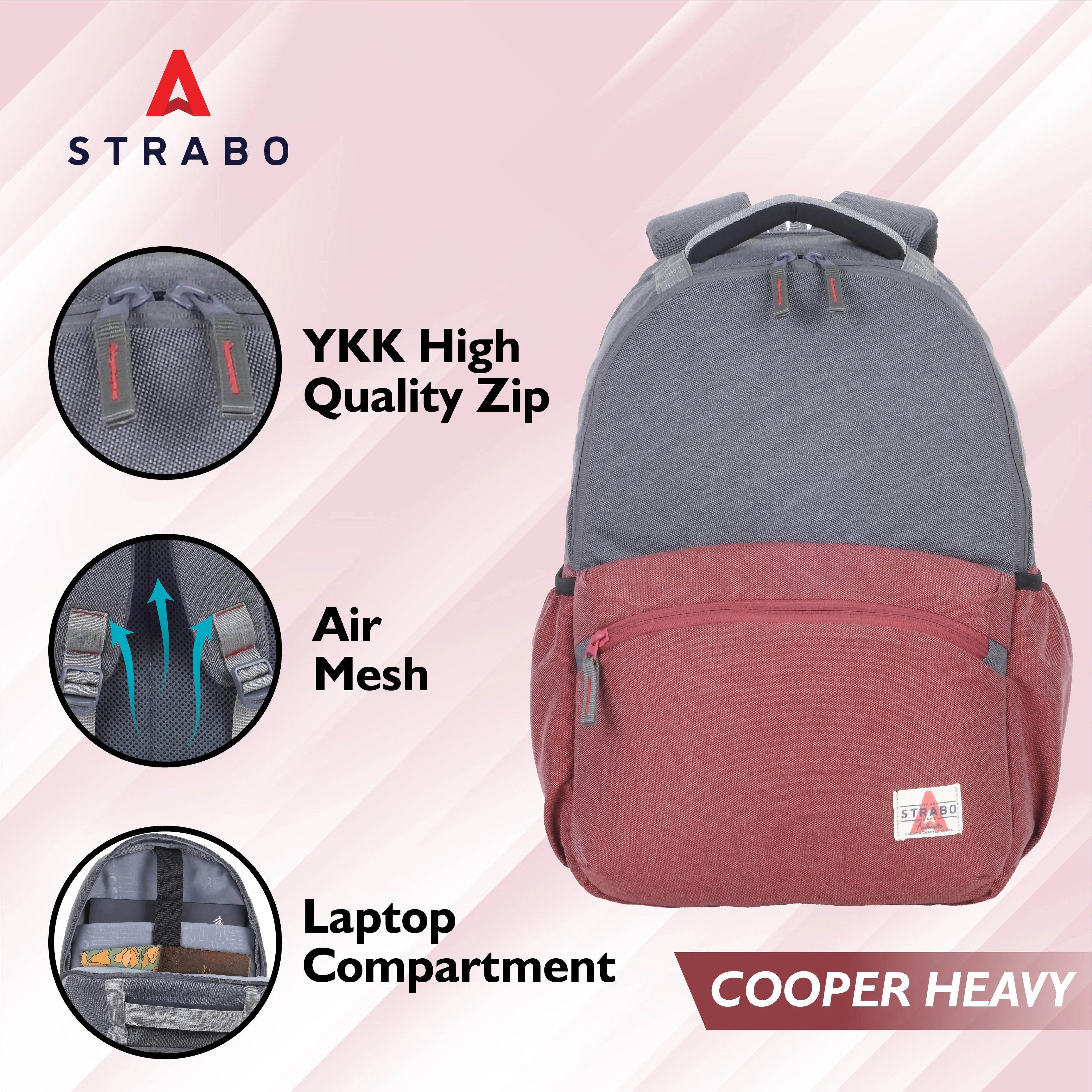 Cooper Casual Backpack - Maroon
