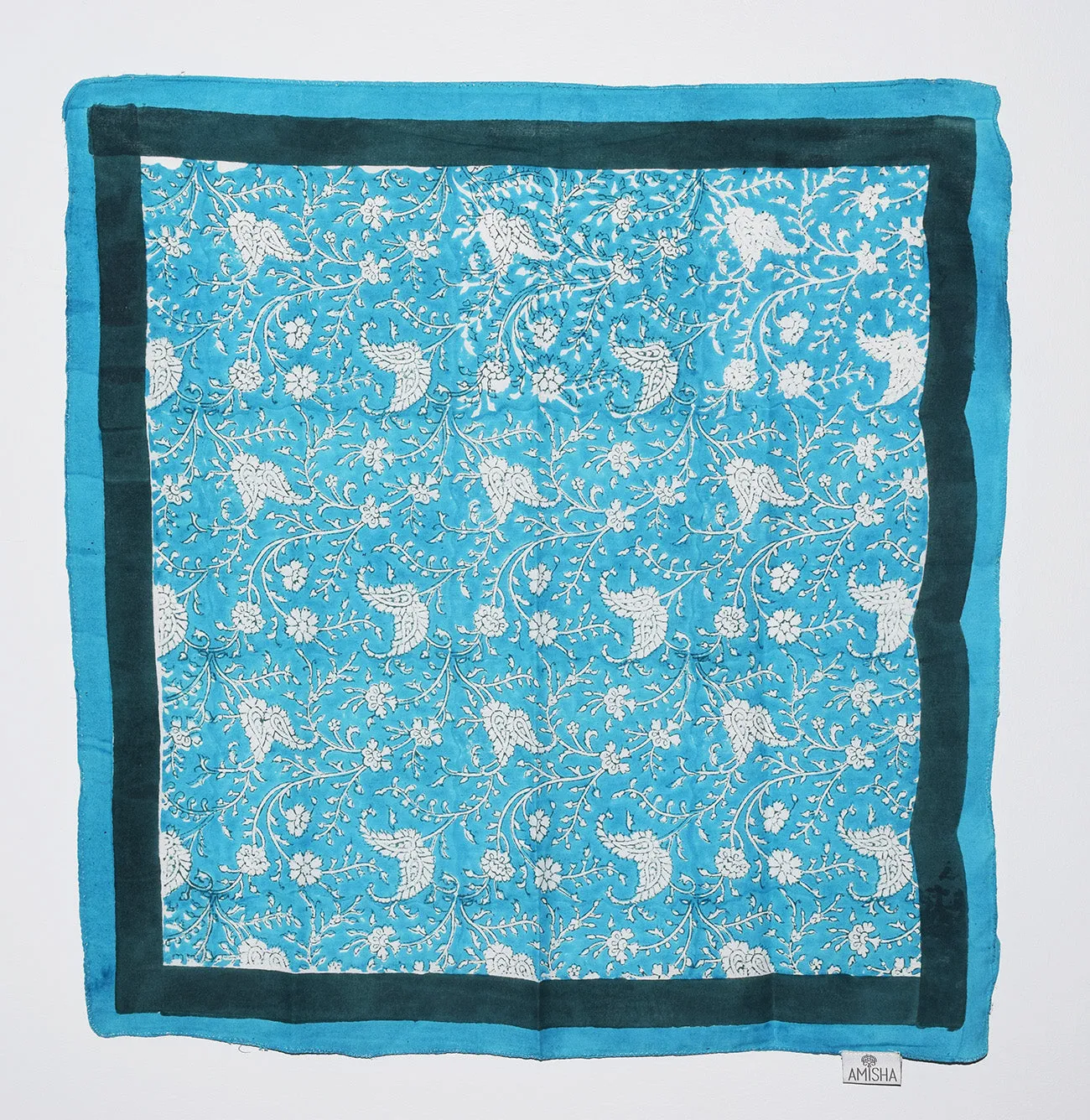 Cotton Bandana | Paisley Vines Teal