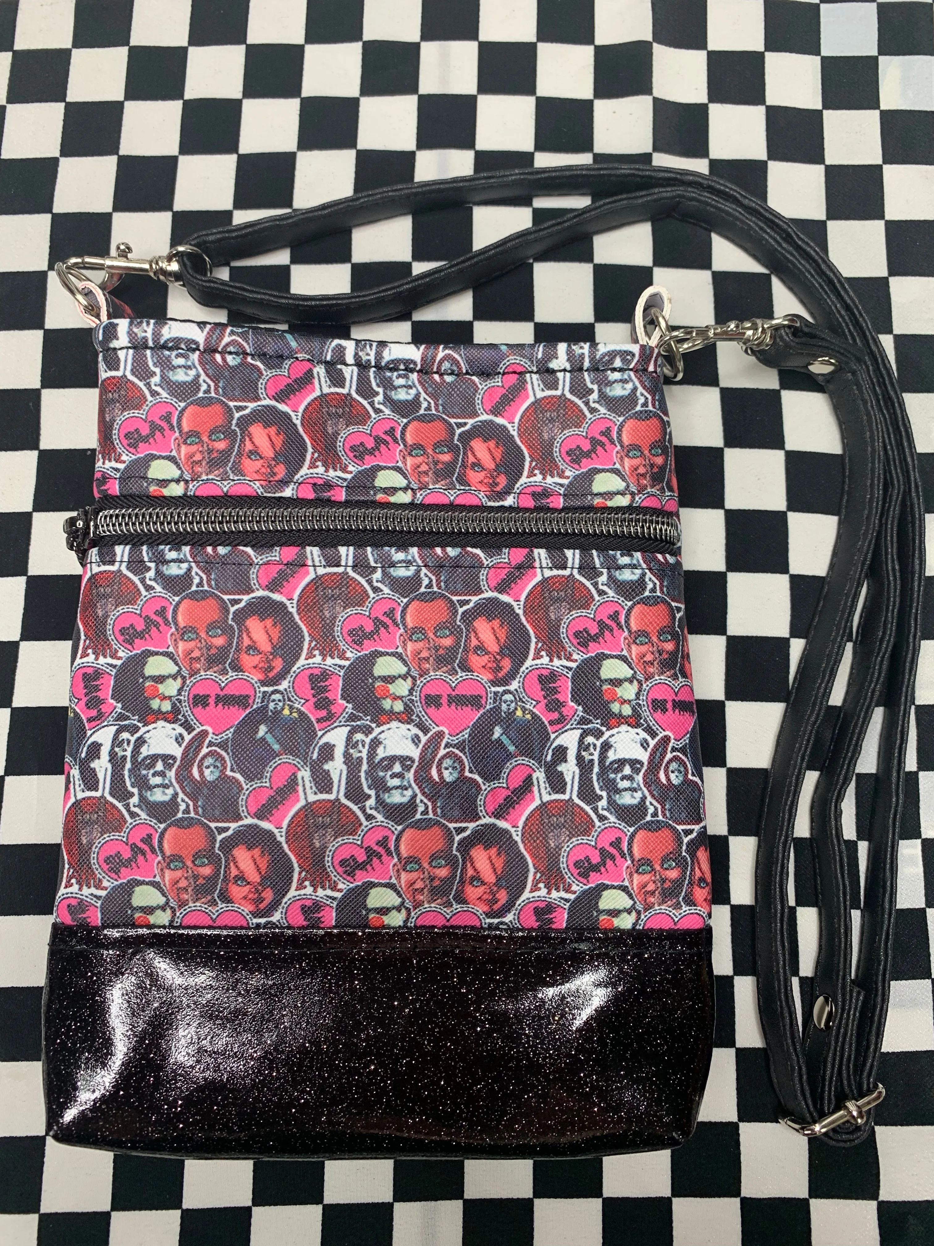 Creepy character inspired fan art crossbody bag