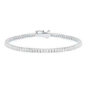 Crislu Brilliant Square Princess Cut 2mm Tennis Anklet Finished in Pure Platinum