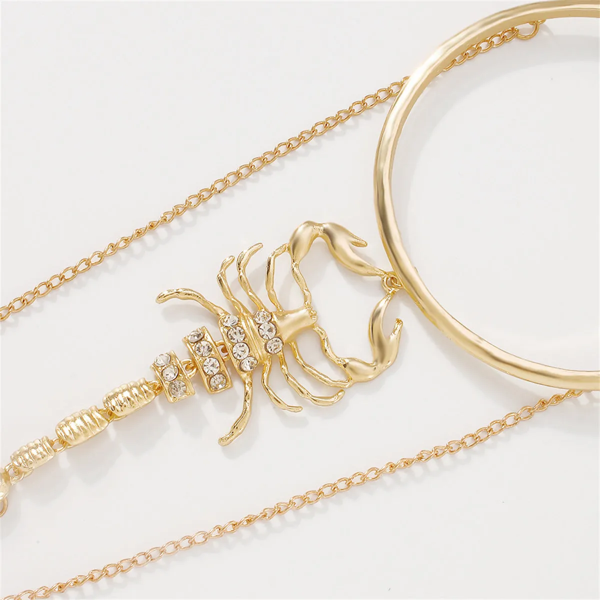 Cubic Zirconia & 18K Gold-Plated Scorpion Tassel Arm Cuff