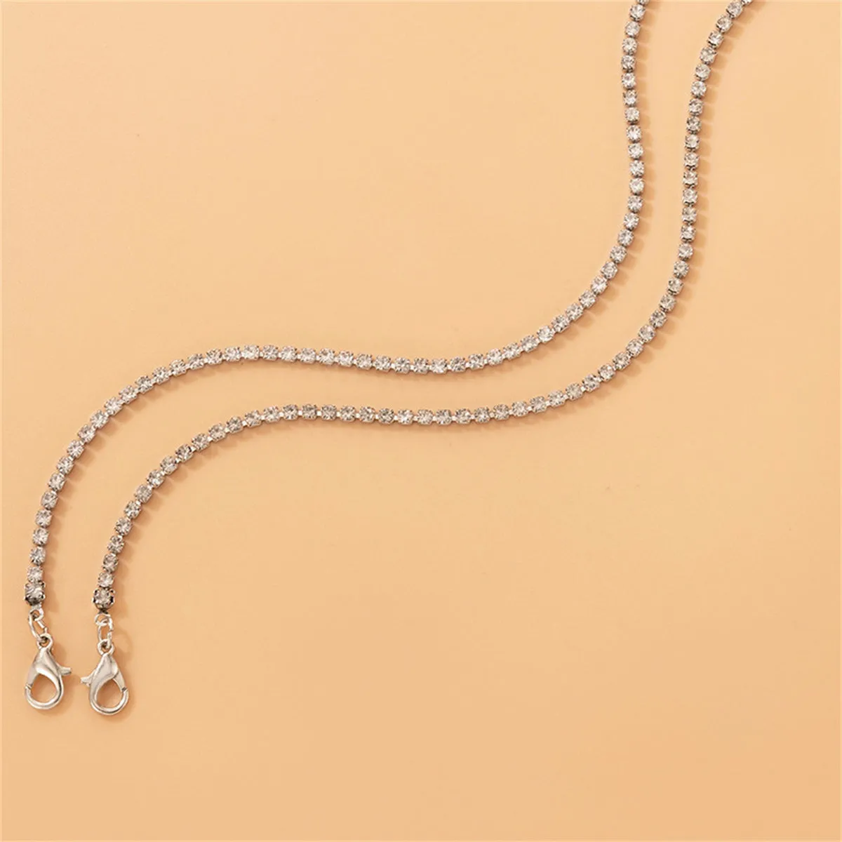 Cubic Zirconia & Silver-Plated Anklet Set