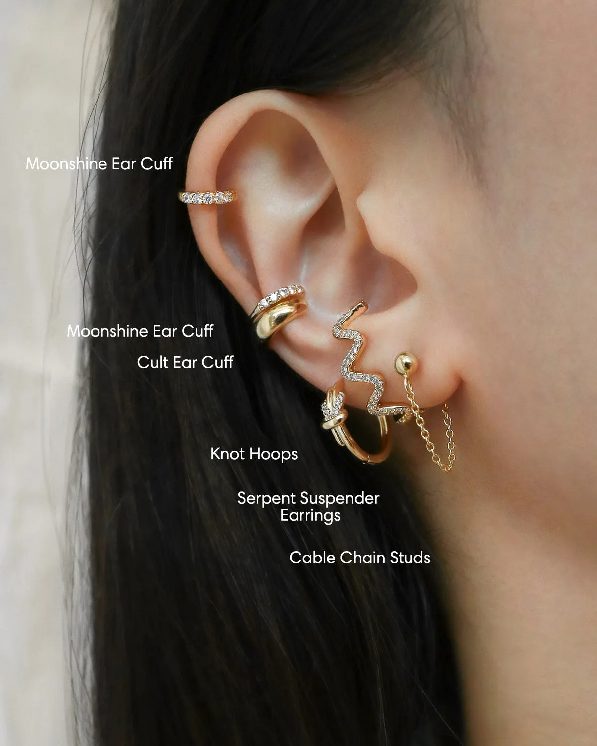 CULT   MOONSHINE Cuffs Set in Gold