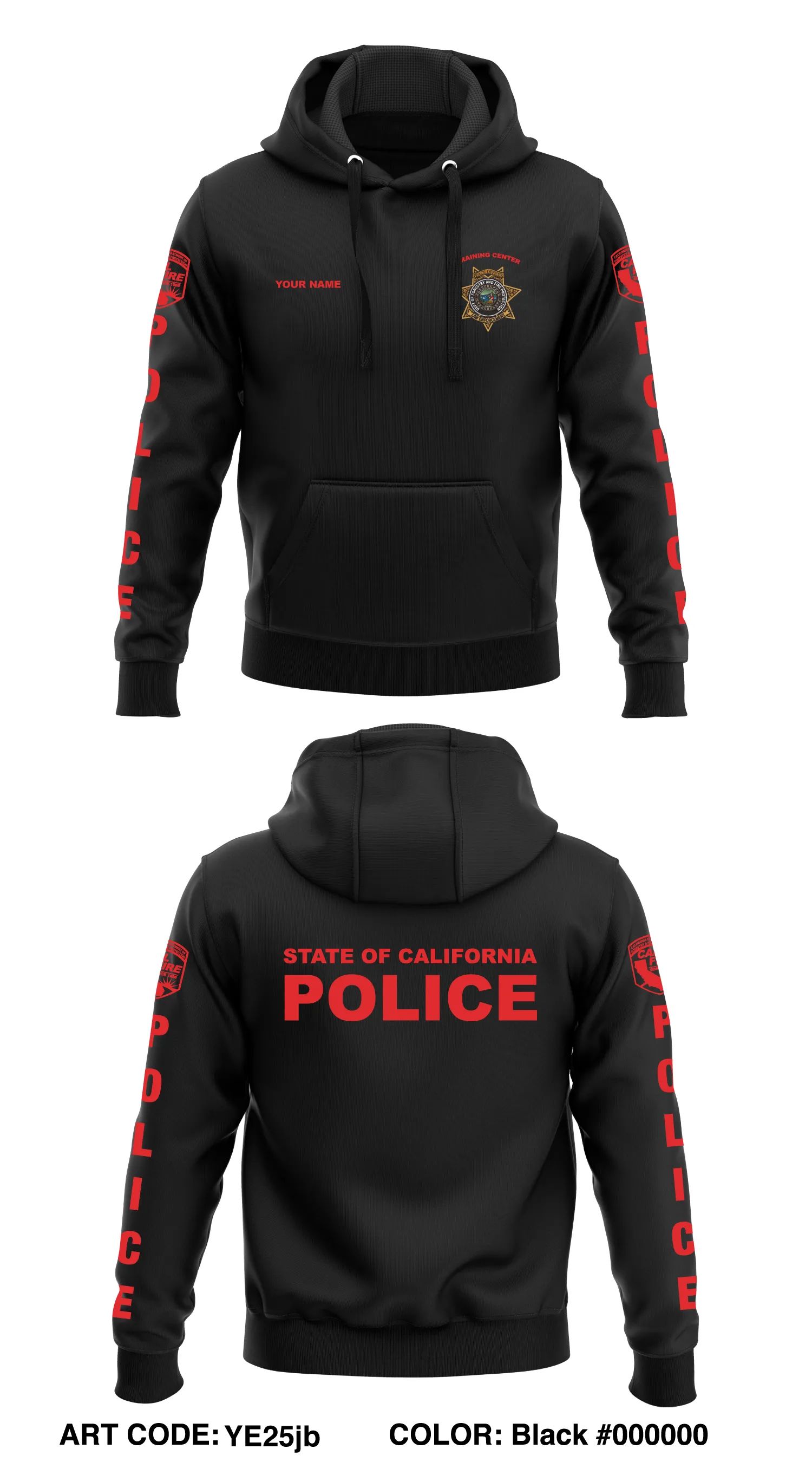 Custom CAL FIRE LAW ENFORCEMENT TRAINING Store 1 Core Men's Hooded Performance Sweatshirt - YE25jb